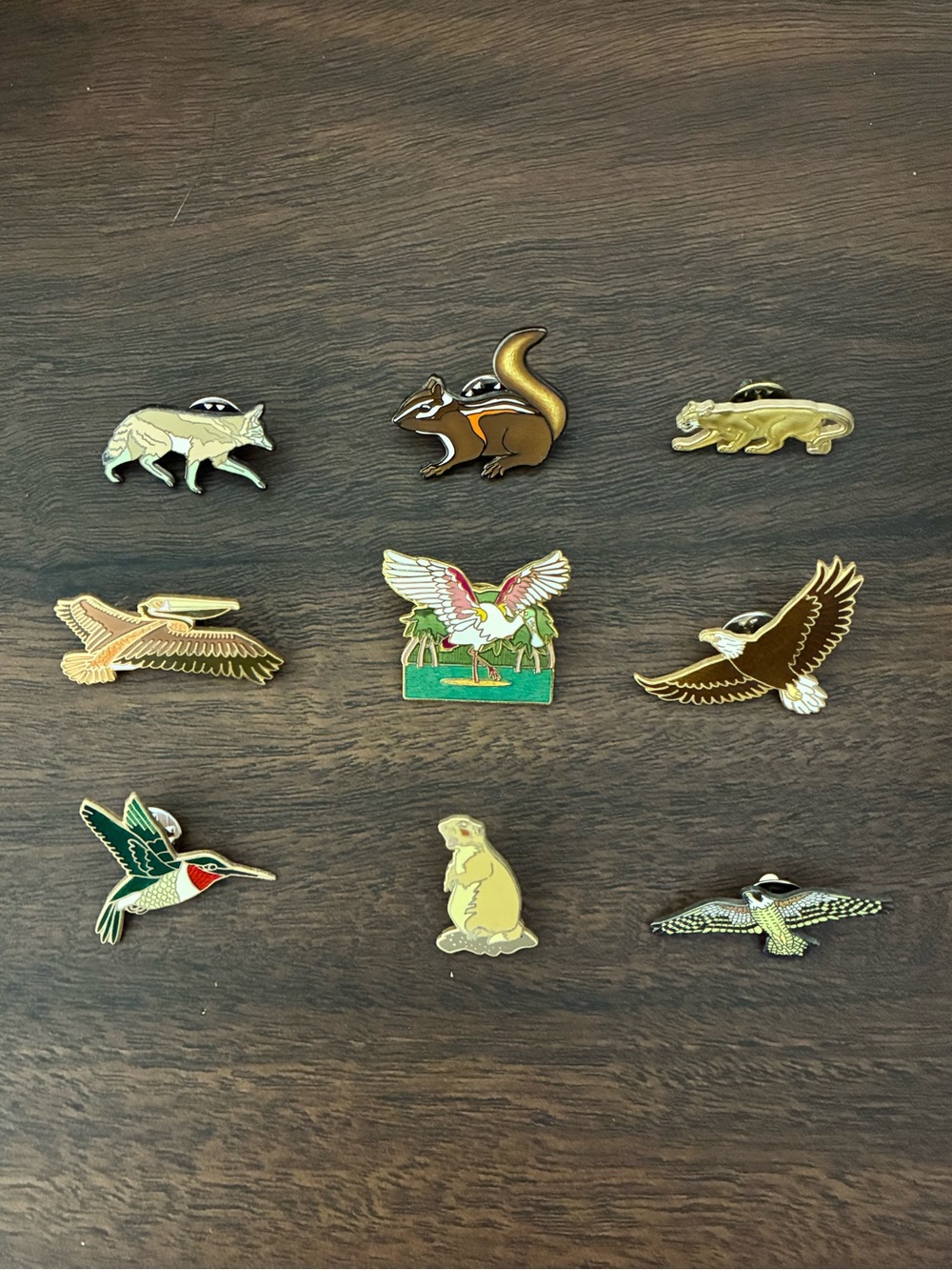 Set of Nine (9) National Park Animal Pins